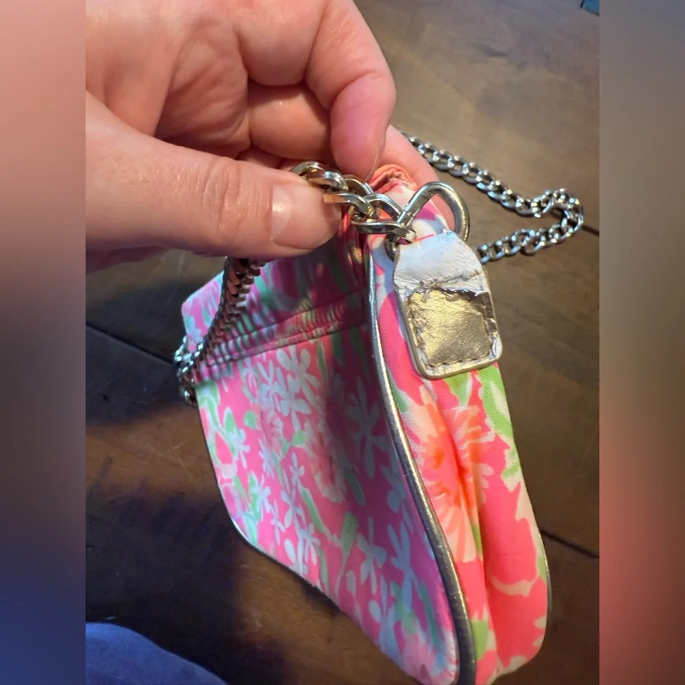 Lilly Pulitzer Pink and Green Floral Crossbody Bag